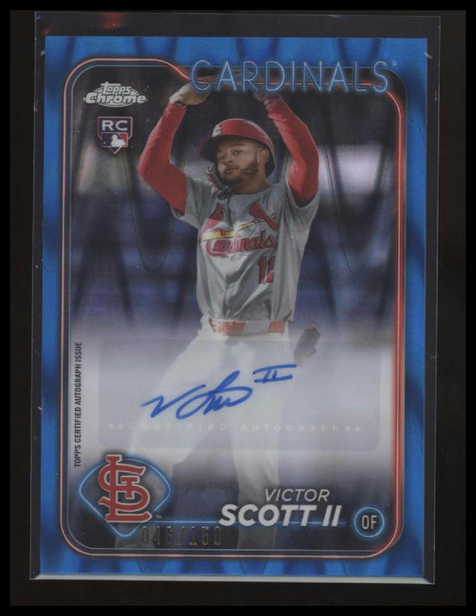 2024 Topps Chrome Update Victor Scott II Autographs Blue Refractors #/150
