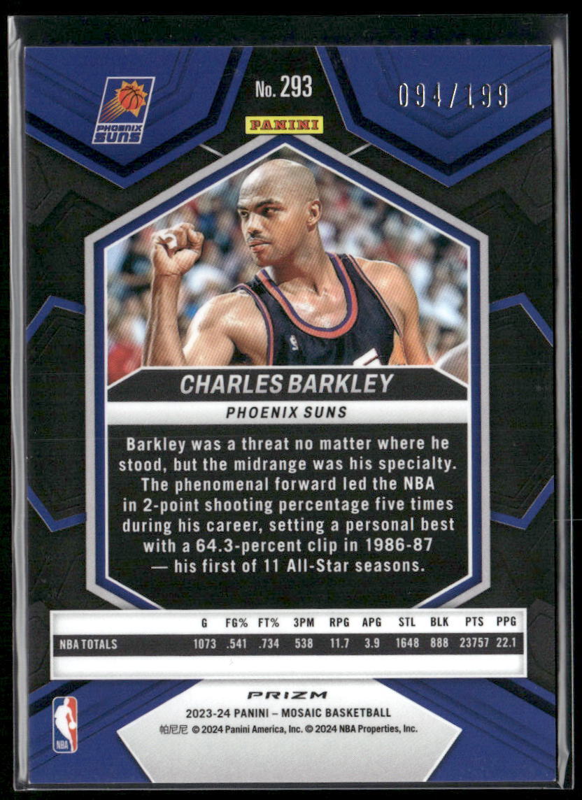 2023-24 Panini Mosaic #293 Charles Barkley Blue #/199