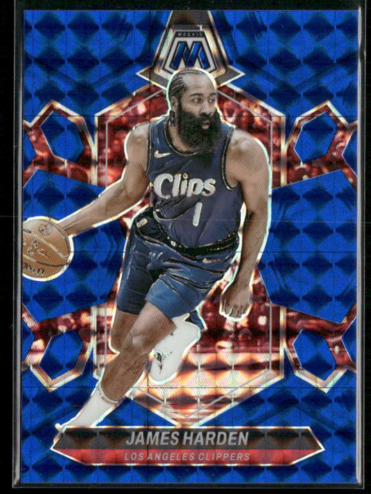 2023-24 Panini Mosaic #152 James Harden Blue #/199