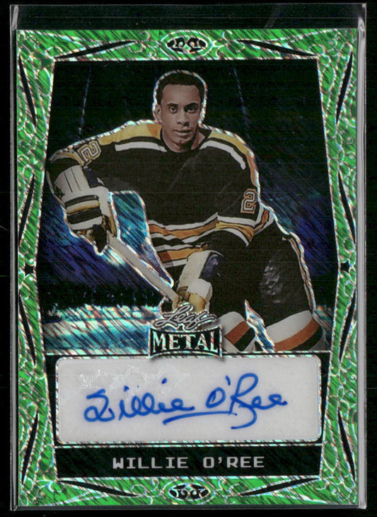 2022 Leaf Hockey #BA-WO1 Willie O’Ree Green #/5