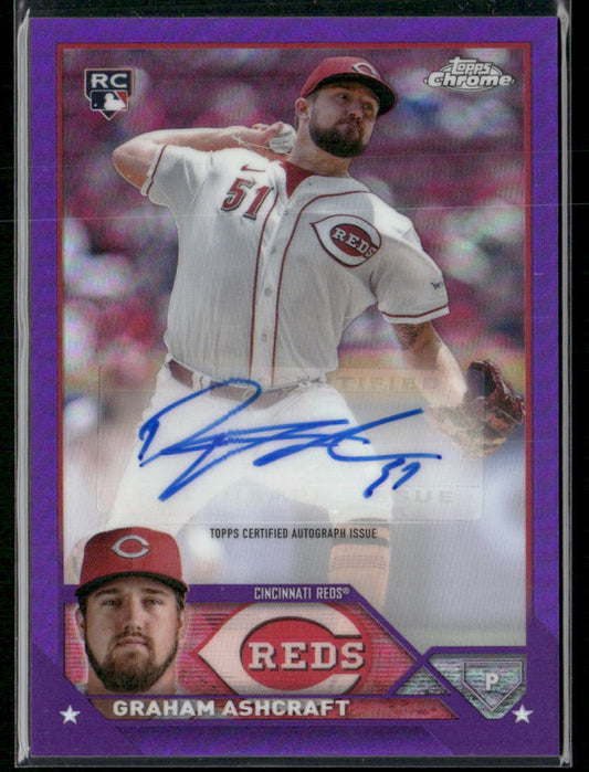 2023 Topps Chrome Update #AC-GAA Graham Ashcraft Autographs Purple #/250