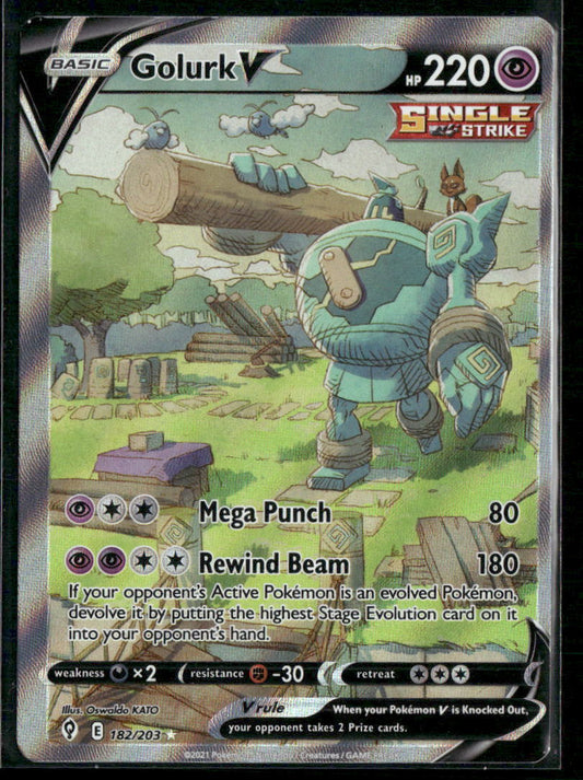 Pokemon Evolving Skies #182/203 Golurk V (Alternate Full Art)