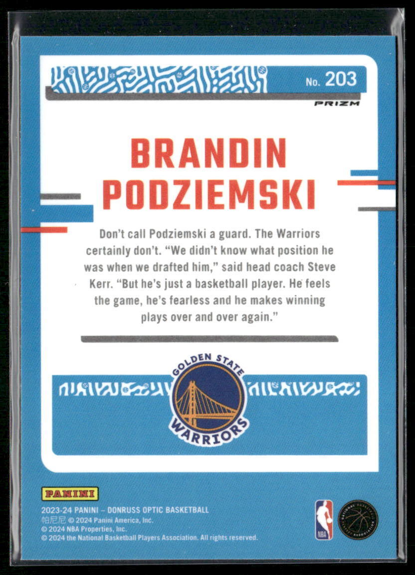 2023-24 Donruss Optic #203 Brandin Podziemski Choice