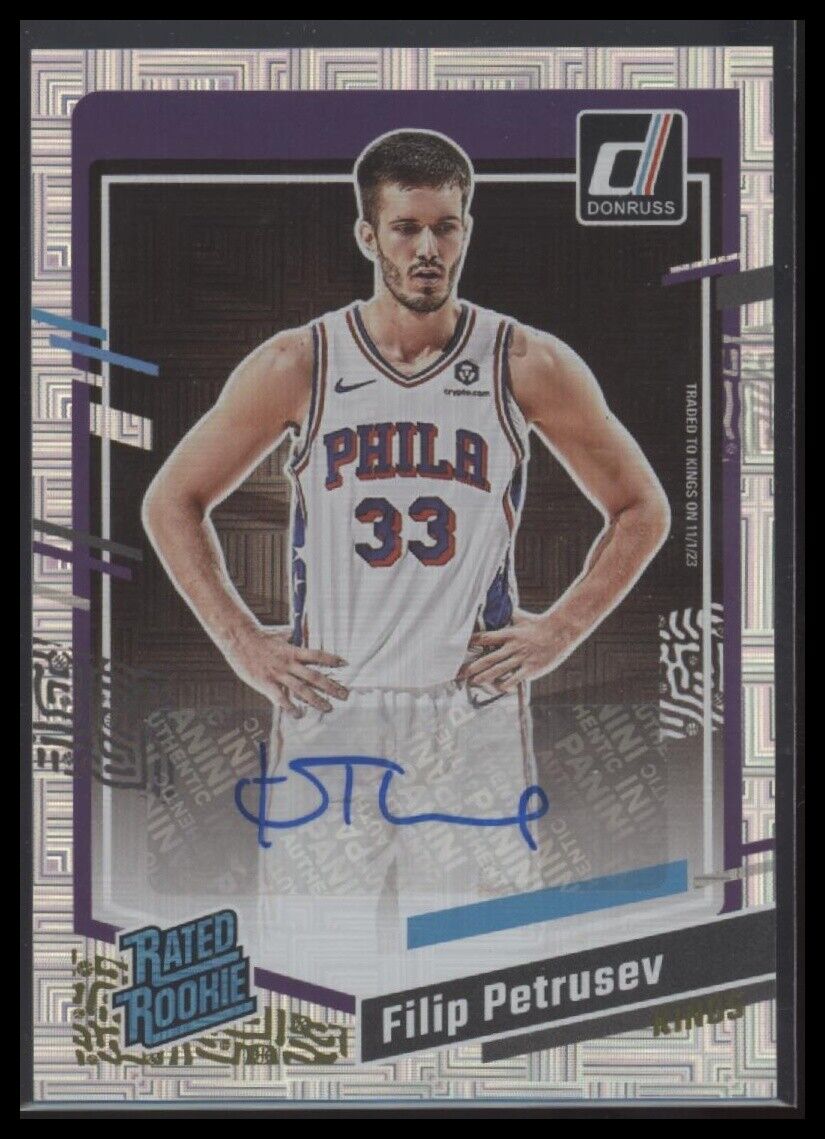 2023-24 Donruss #297 Filip Petrusev Rated Rookies Signatures Choice