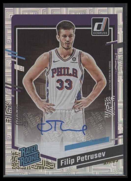 2023-24 Donruss #297 Filip Petrusev Rated Rookies Signatures Choice
