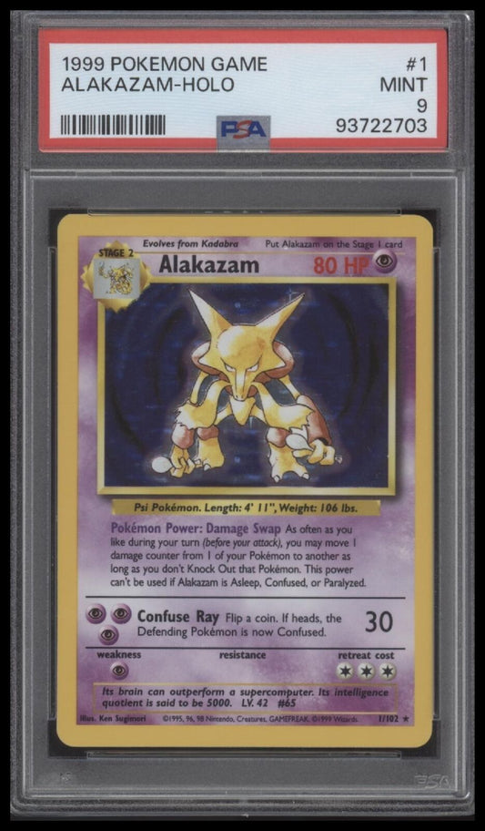 1999 Pokemon Game #1 Alakazam-Holo PSA 9