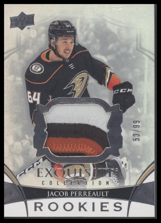 2022-23 Black Diamond Jacob Perreault Exquisite Collection Rookie Patch #/99