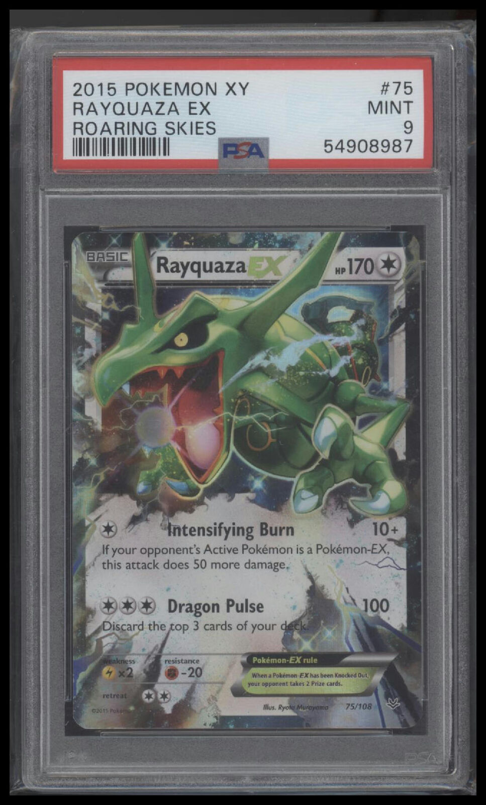 2015 Pokemon Xy Roaring Skies #75 Rayquaza Ex Roaring Skies PSA 9