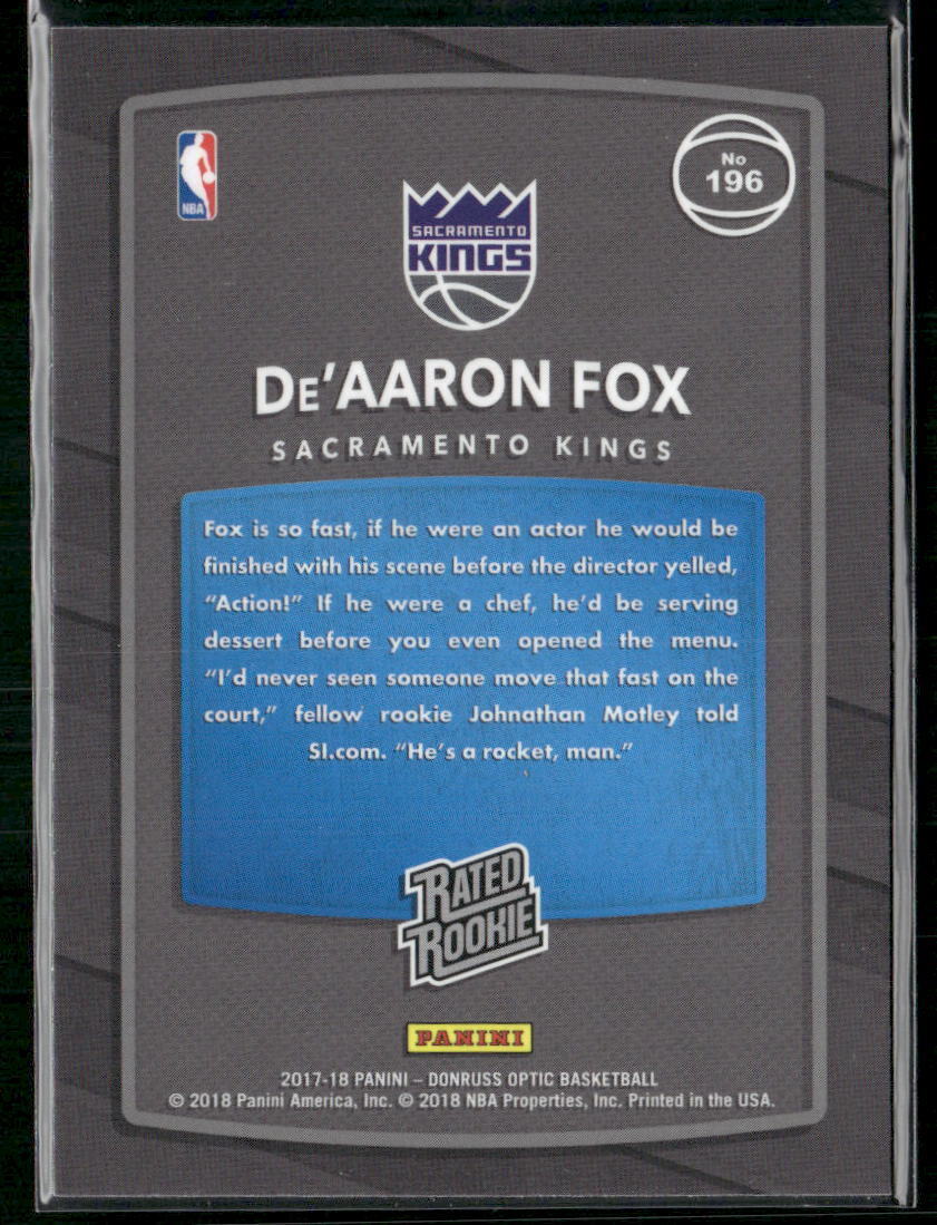 2017-18 Donruss Optic #196 De'Aaron Fox
