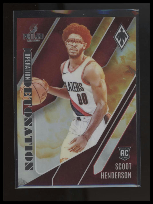 2023-24 Panini Phoenix #9 Scoot Henderson Operation Detonation Red #/125