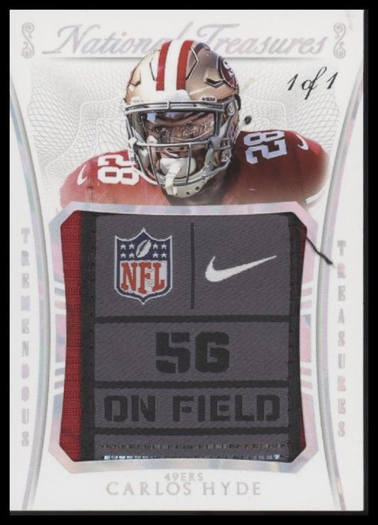 Carlos Hyde 2015 Panini National Treasures #TTR-CH Laundry Tag #/1