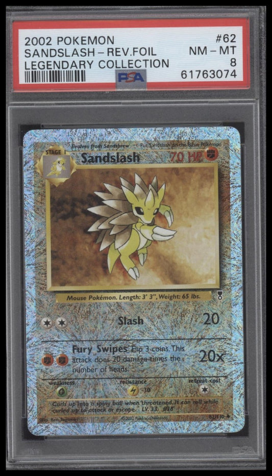 Sandslash-Rev.Foil 2002 Pokemon Legendary Collection #62 PSA 8