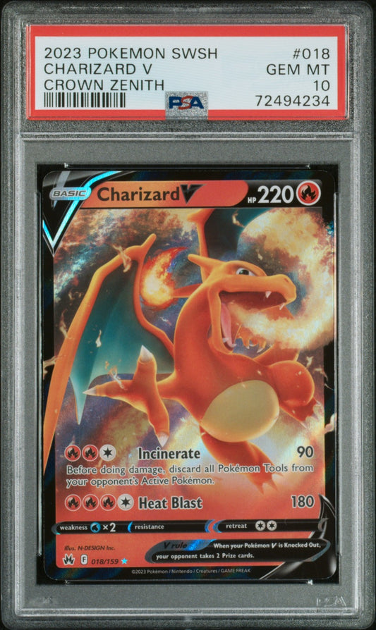 Charizard V 2023 Pokemon Sword And Shield Crown Zenith #018 Crown Zenith PSA 10