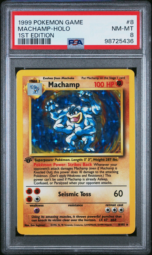 Machamp-Holo 1999 Pokemon Game #8 1st Edition PSA 8