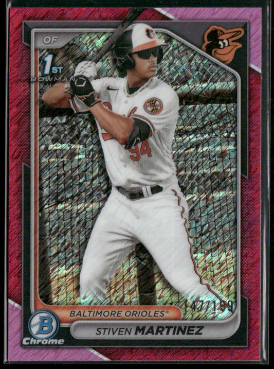 2024 Bowman Stiven Martinez Prospects Fuchsia Shimmer Refractors #/199
