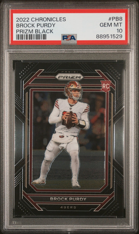 Brock Purdy 2022 Panini Chronicles Prizm Black #PB8 PSA 10