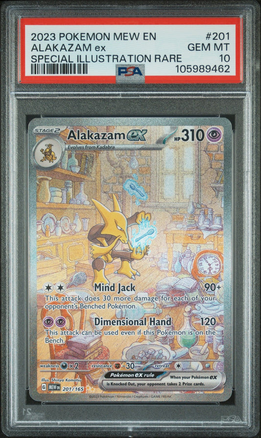 Alakazam Ex 2023 Pokemon Mew En-151 #201 Special Illustration Rare PSA 10