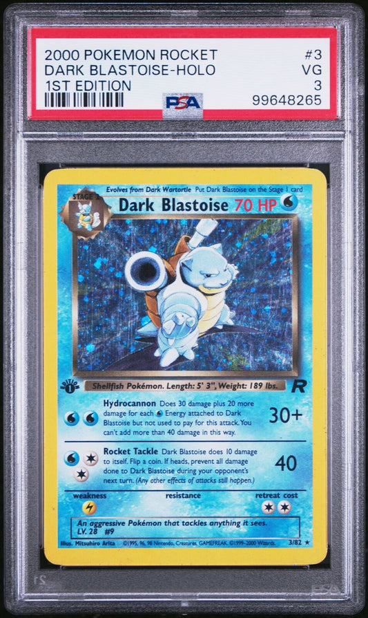 2000 Pokemon Rocket #3 Dark Blastoise-Holo 1st Edition PSA 3