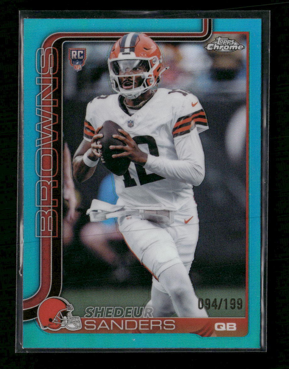 2025 Topps Chrome Aqua Refractor Shedeur Sanders Rookie #/199 #315