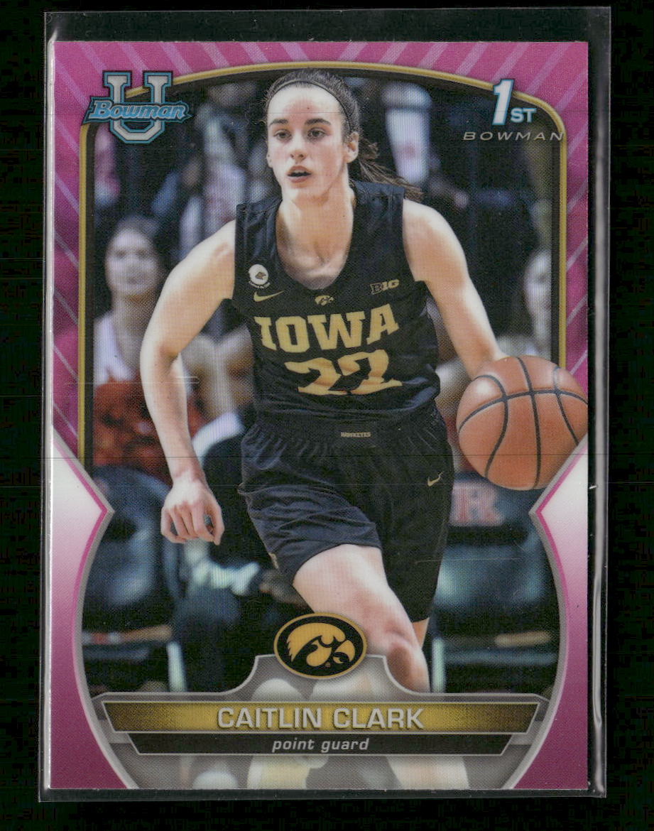2022-23 Bowman University Chrome Pink Caitlin Clark #50