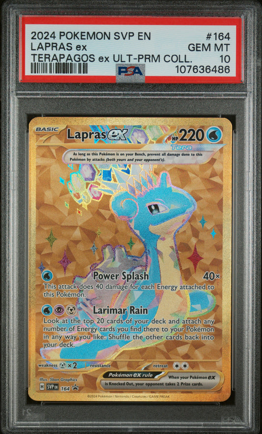 2024 Pokemon Svp En-Sv Black Star Promo Lapras Ex 10 PSA #164