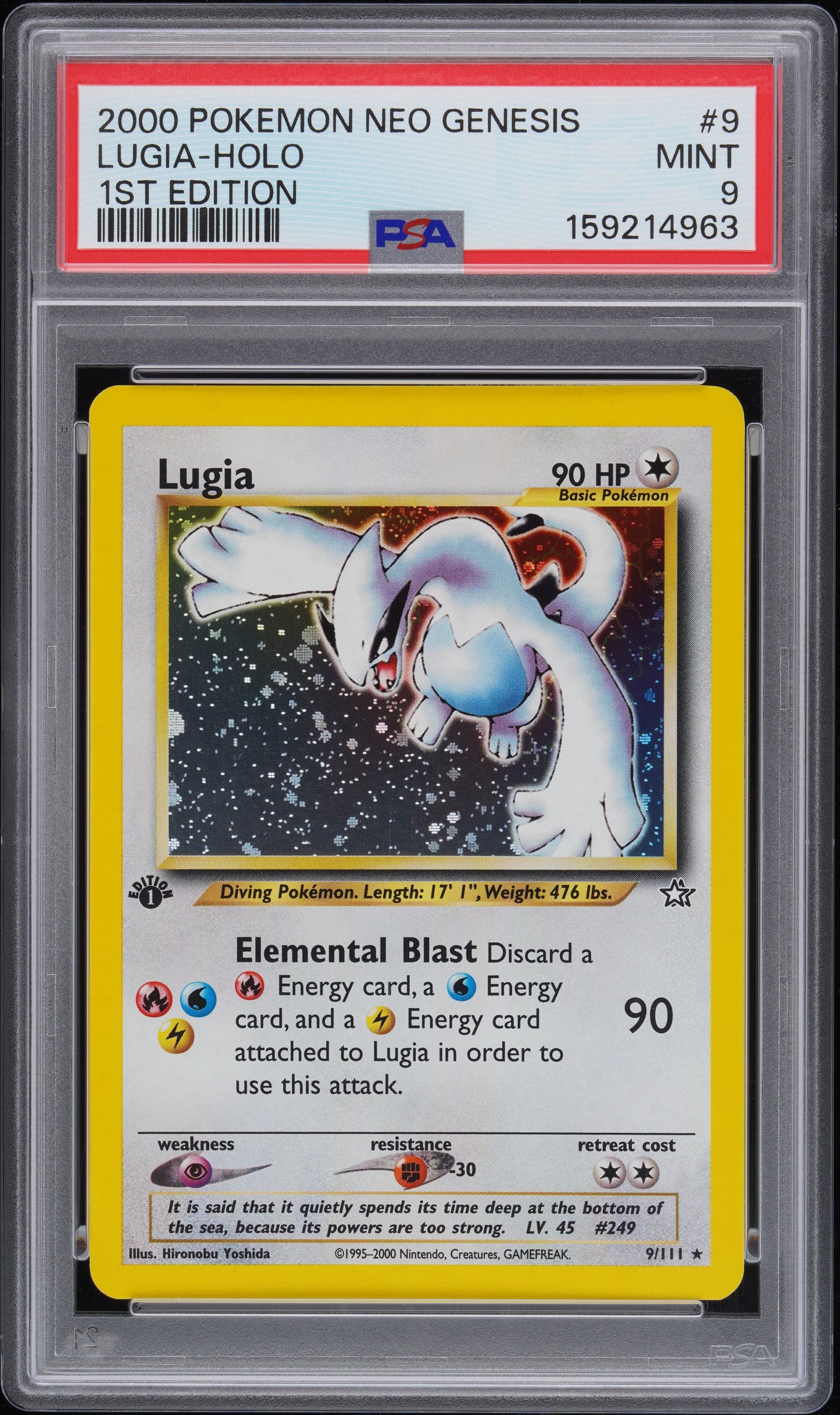 2000 Pokemon Neo Genesis 1st Edition 1st Edition Lugia-Holo 9 PSA #9