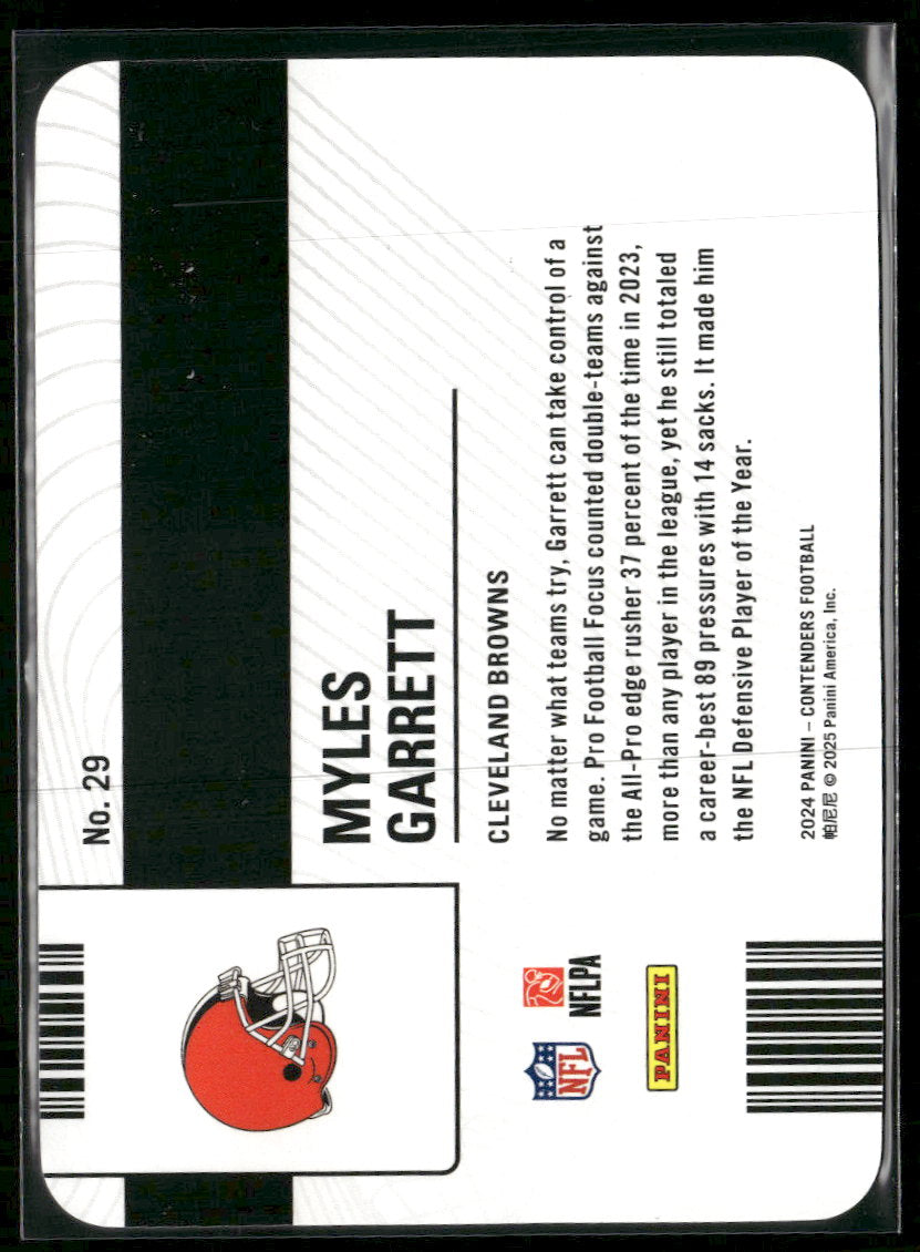 2024 Panini Contenders License to Dominate Myles Garrett #29