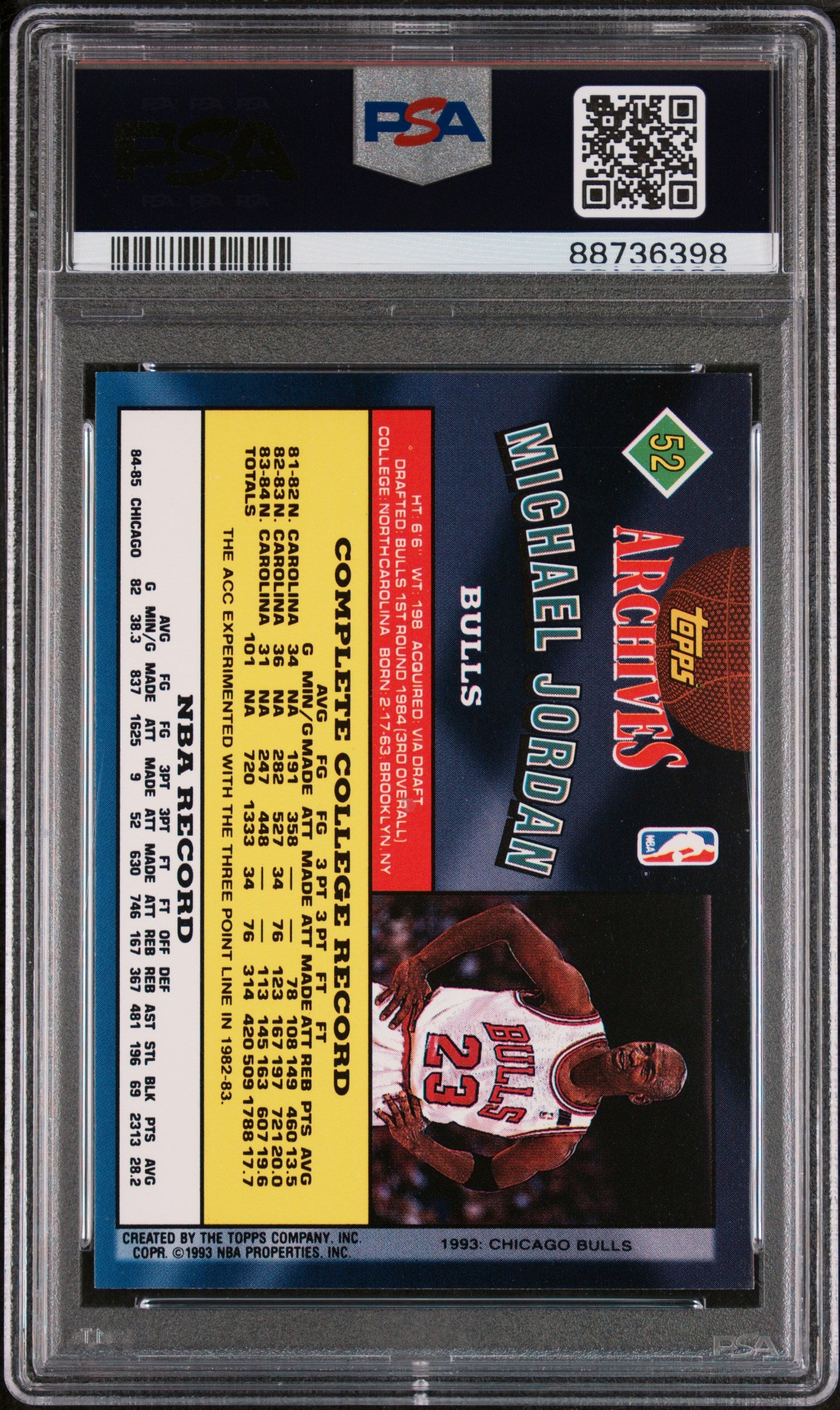 1992 Topps Archives Michael Jordan 7 PSA #52