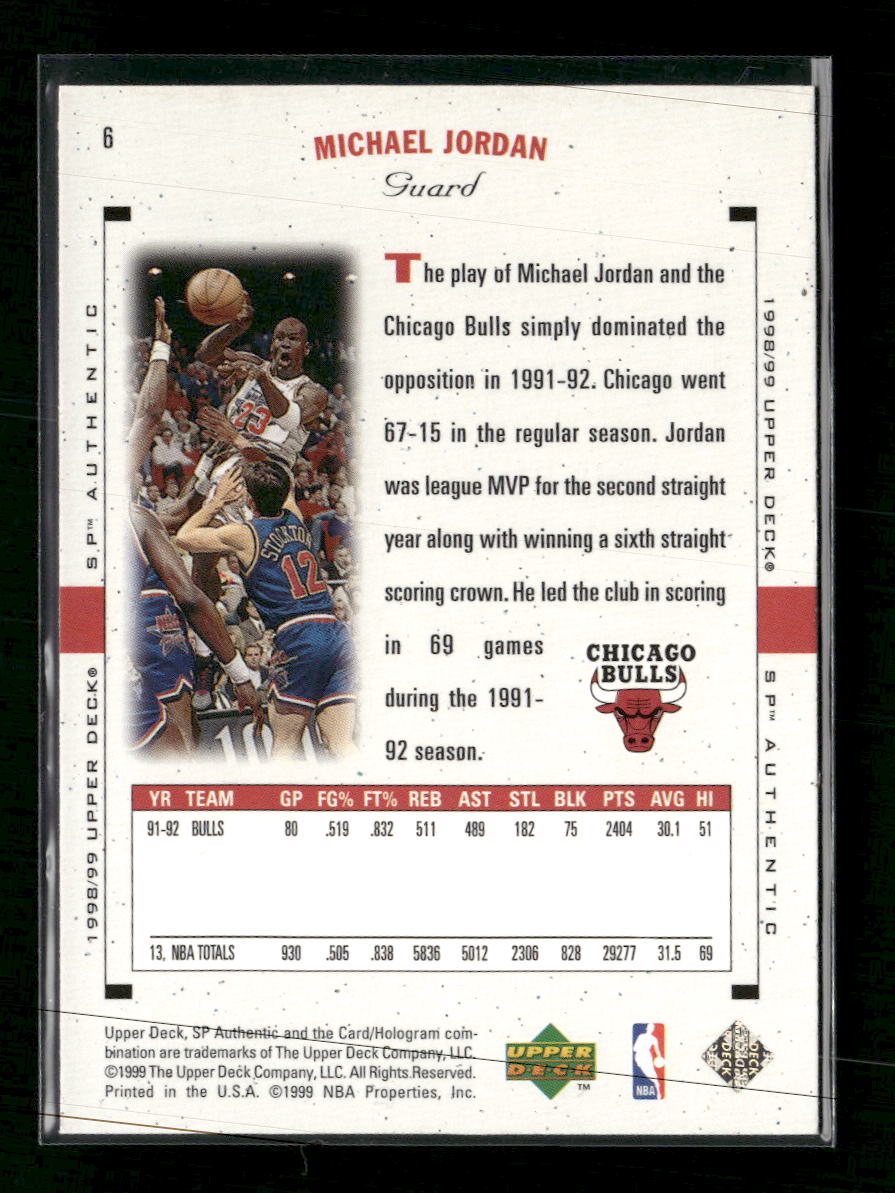 1998-99 SP Authentic Michael Jordan #6