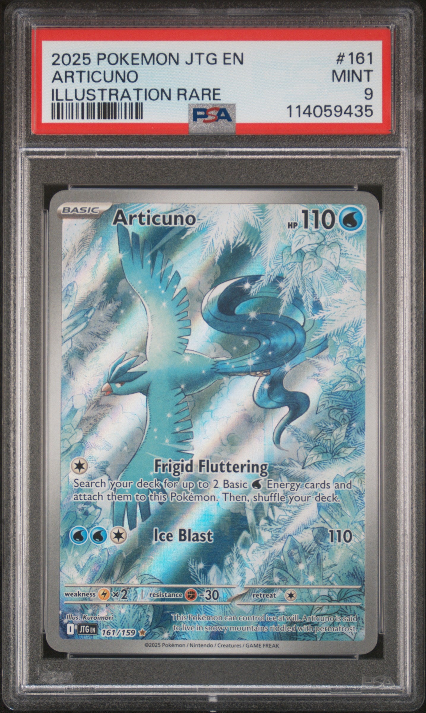 2025 Pokemon Jtg En-Journey Together Illustration Rare Articuno 9 PSA #161