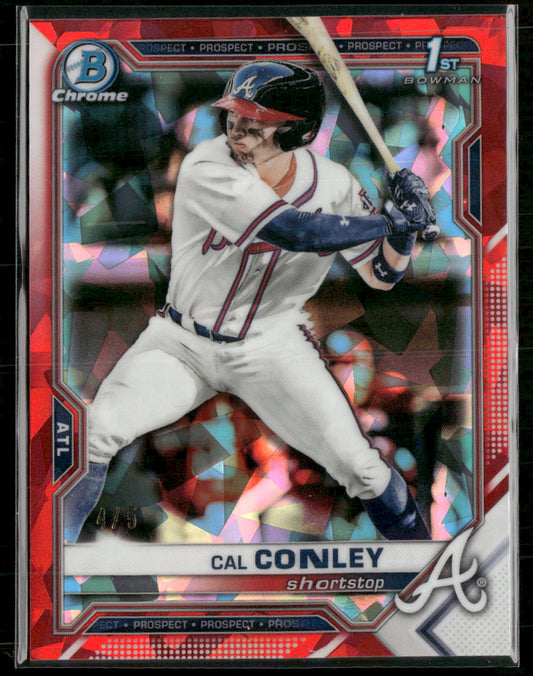 2021 Bowman Draft Sapphire Edition Red Cal Conley #/5 #BDC-70