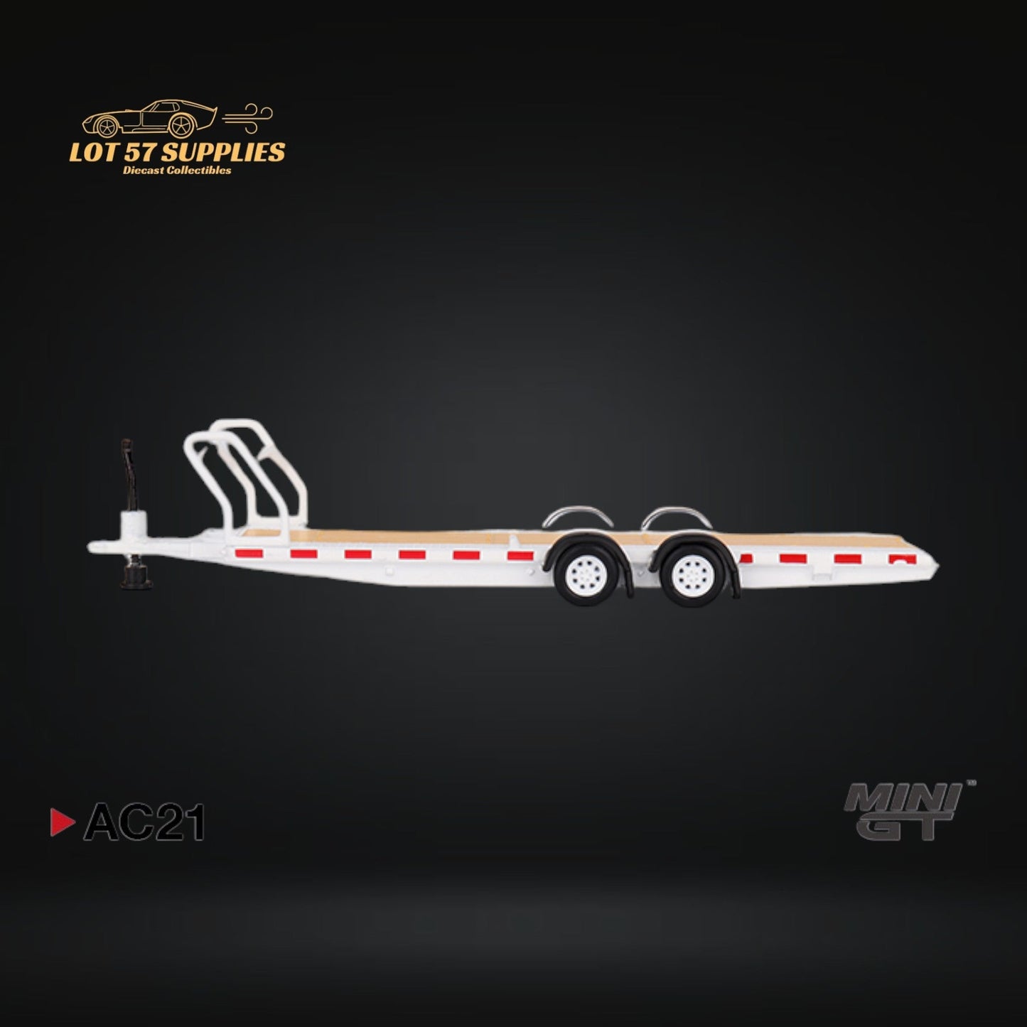 Mini-GT Car Hauler Trailer White 1:64
