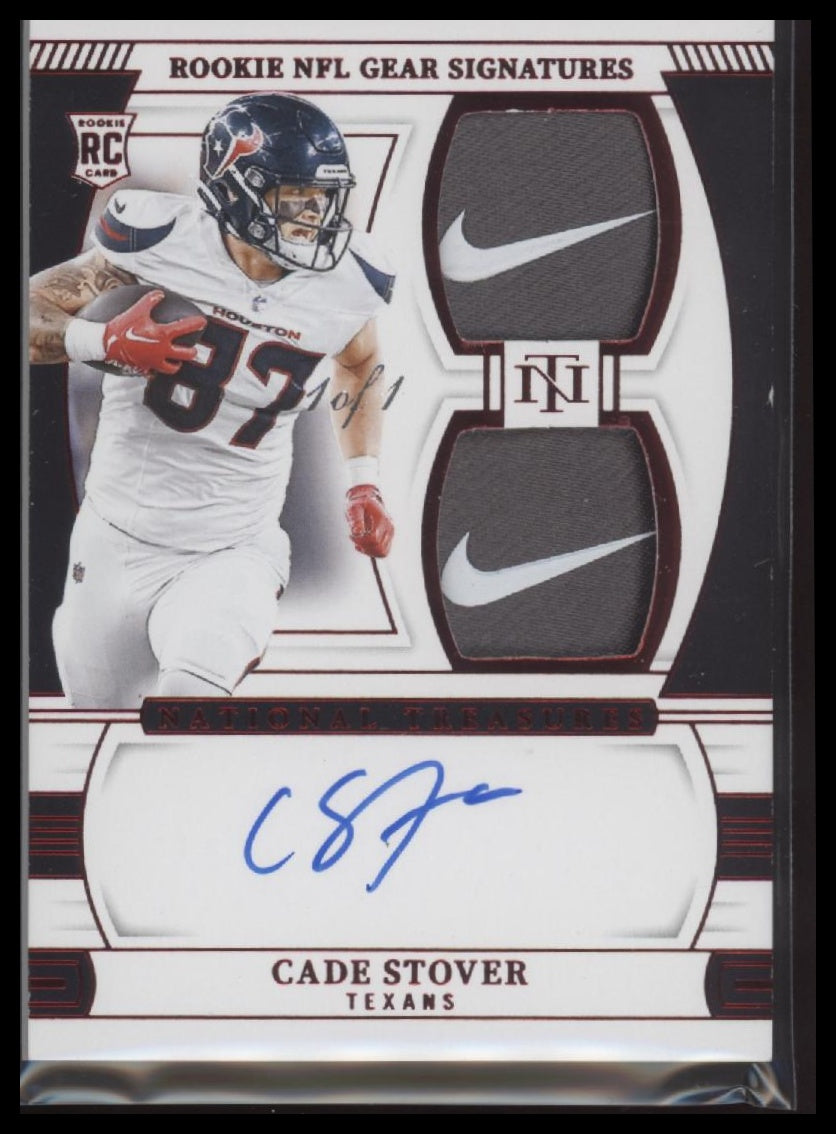 2024 Panini National Treasures Rookie NFL Gear Auto Combo Laundry Cade Stover /1