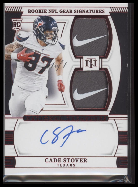 2024 Panini National Treasures Rookie NFL Gear Auto Combo Laundry Cade Stover /1