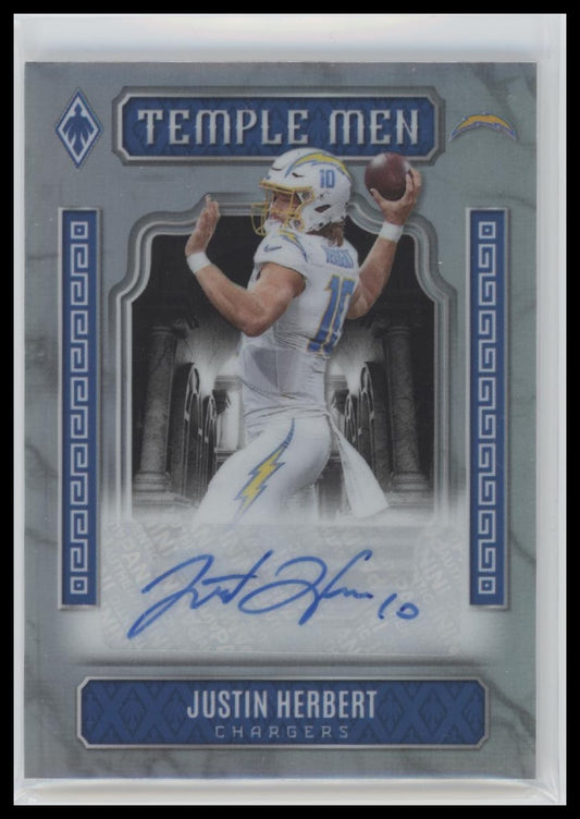 2025 Panini Phoenix Temple Men Autographs Justin Herbert #/49 Auto #TMP-JHT