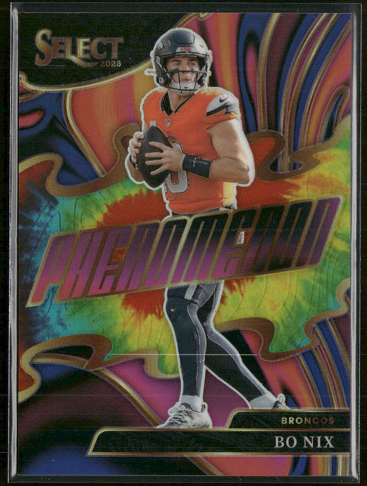 2025 Panini Select Phenomenon Tie-Dye Prizm Bo Nix #/25 #8