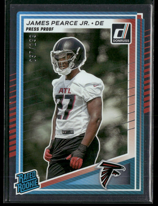 2025 Donruss Press Proofs Silver James Pearce Jr. Rookie #/199 #363