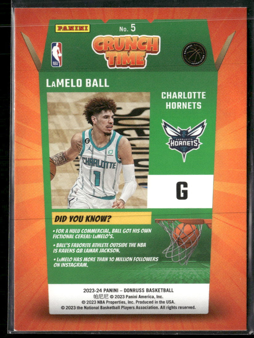 2023-24 Donruss Crunch Time Diamond LaMelo Ball #5
