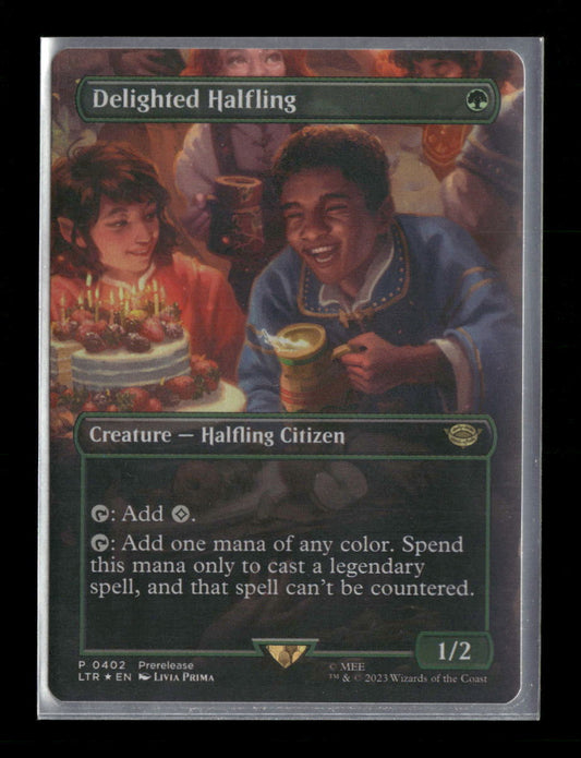 Universes Beyond: The Lord of the Rings: Delighted Halfling (Borderless) #402