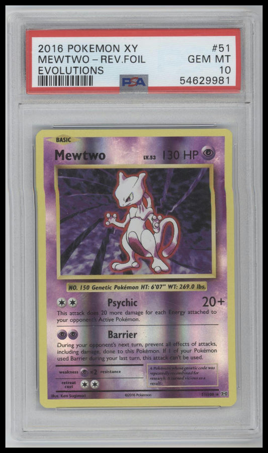2016 Pokemon Xy Evolutions Evolutions Mewtwo-Rev.Foil 10 PSA #51