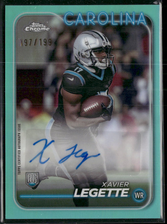 2024 Topps Chrome Rookie Auto Aqua Refractor Xavier Legette #/199 #RA-XLE