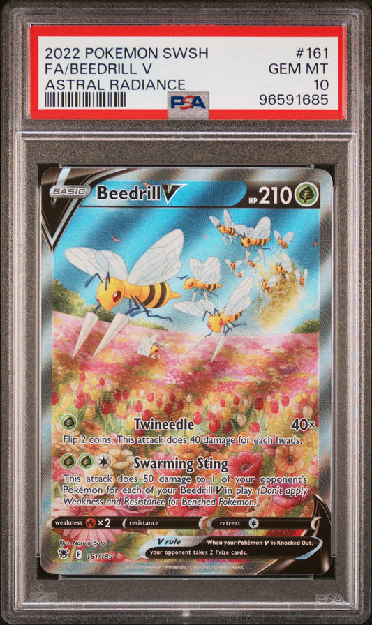 2022 Pokemon Sword & Shield Astral Radiance Fa/Beedrill V 10 PSA #161