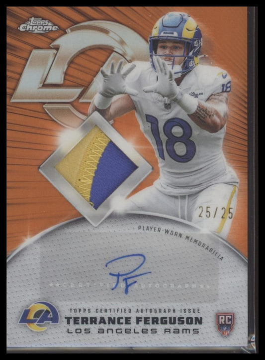 2025 Topps Chrome Rookie Patch Autographs Orange Refractor Terrance Ferguson /25