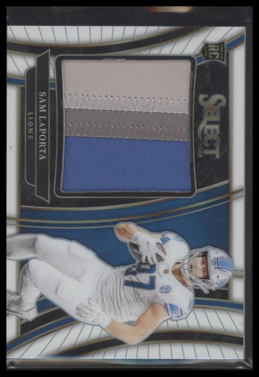 2023 Panini Select Jumbo Rookie Swatch White Prizm Sam LaPorta #/75 #SWA-SLA