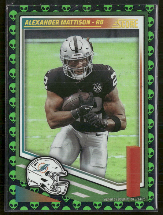 2025 Score Extraterrestrial Alexander Mattison #112