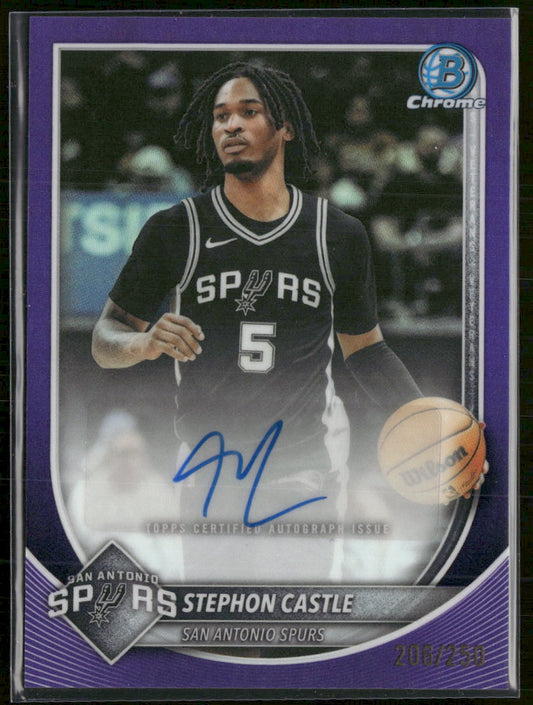 2025-26 Bowman Chrome AU Purple Refractor Stephon Castle #/250 Auto #BCA-SC