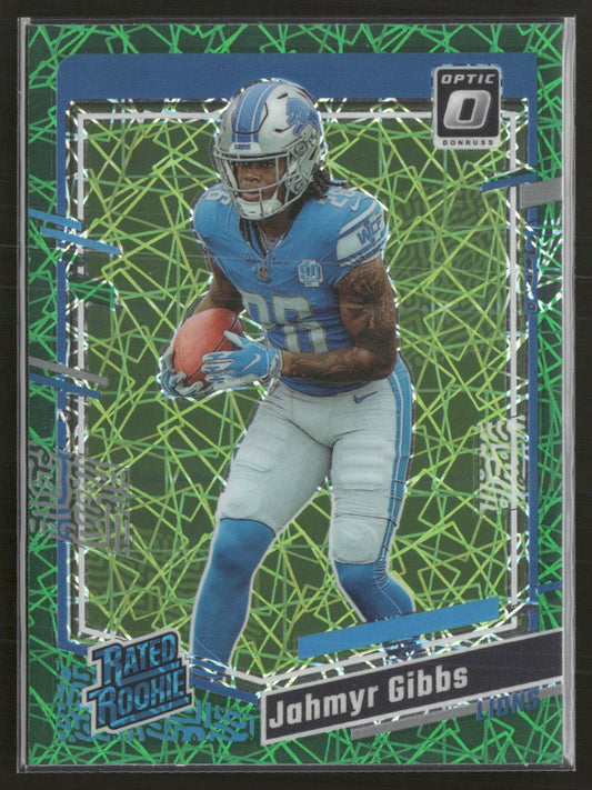 2023 Donruss Optic Green Velocity Jahmyr Gibbs Rookie #236