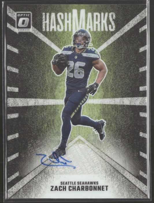 2024 Donruss Optic Hash Marks Zach Charbonnet Auto #HM-ZCT