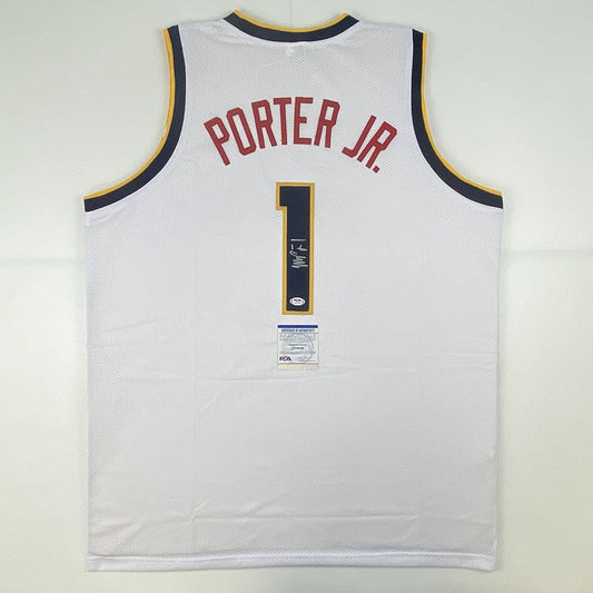 Autographed/Signed Michael Porter Jr. Denver White Basketball Jersey PSA/DNA COA