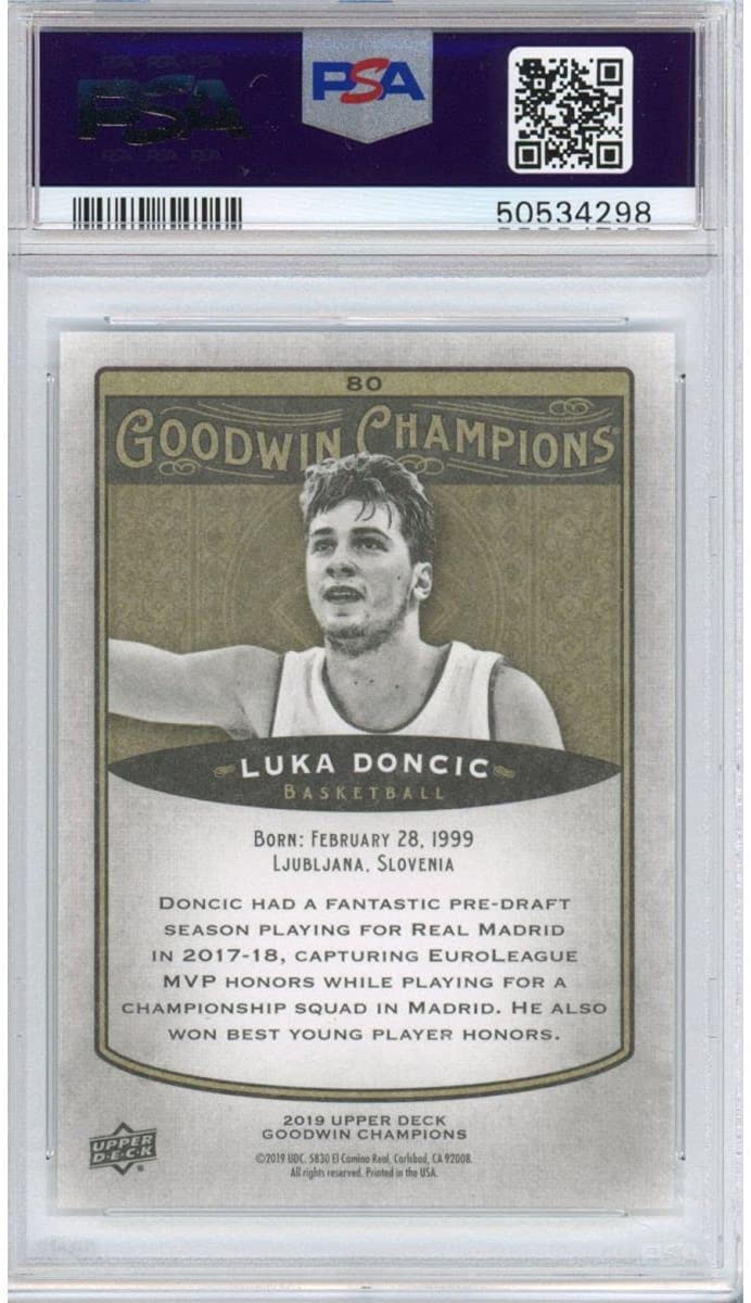 Graded 2019 Upper Deck UD Goodwin Champions Luka Doncic #80 Rookie RC – Orb  Sports Cards & Collectibles